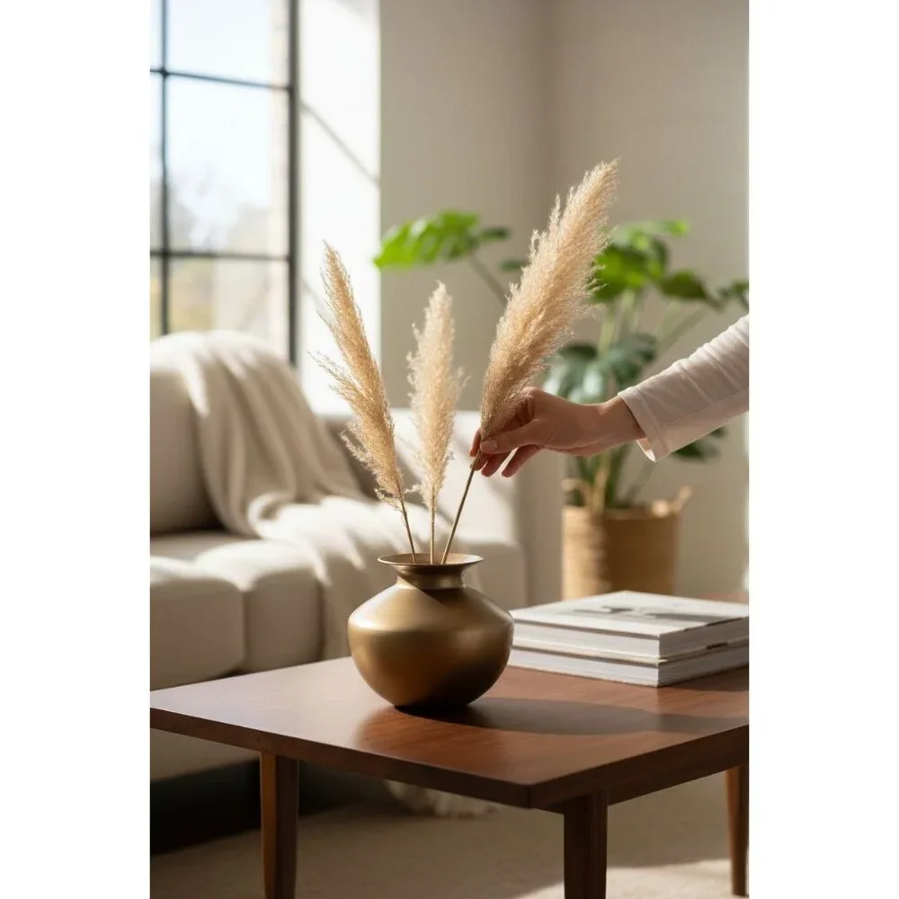 Nicobar Gold Metal Vase For Modern Home Decor Or Floral Arrangements 5